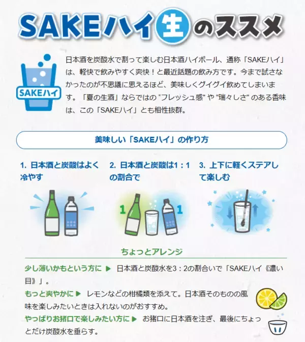 「「日本酒が苦手」な人も飲んだら98%が「うまい」と豹変！猛暑をサクッと乗り切る「SAKEハイ」とは？」の画像