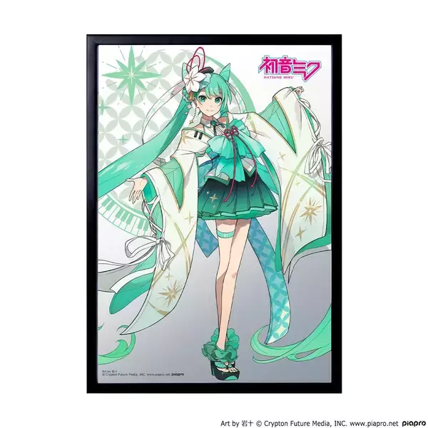 「「初音ミク アートミラー」がプレミコから発売！岩十氏が手がけた華やかな和装の『初音ミク』と『桜ミク』がプレミアムな額装アートになって登場！」の画像