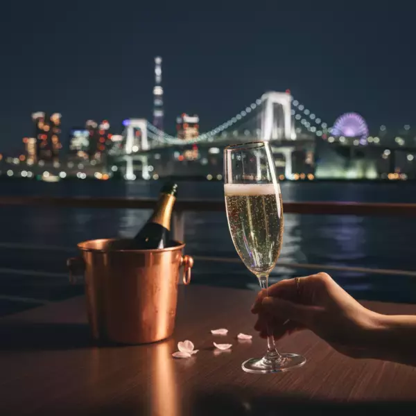 「20時30分、静寂の海へ　訪日客の「夜の美食」ニーズに応える屋形船「鮨 おりがみ」が、ウェルカムドリンク特典付き『ナイト・プレミアム・コース』を新設」の画像