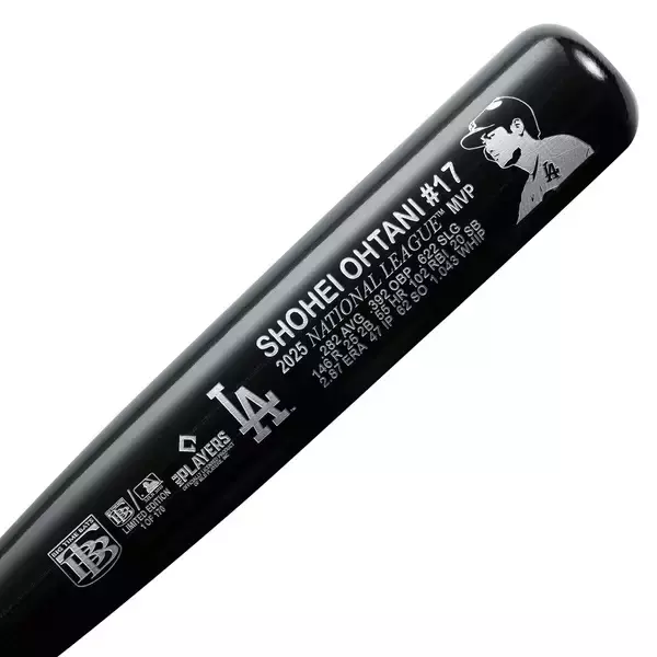 「大谷翔平2025ナ・リーグMVP獲得を記念した、MLB／MLBPI公式認定バット新発売！」の画像