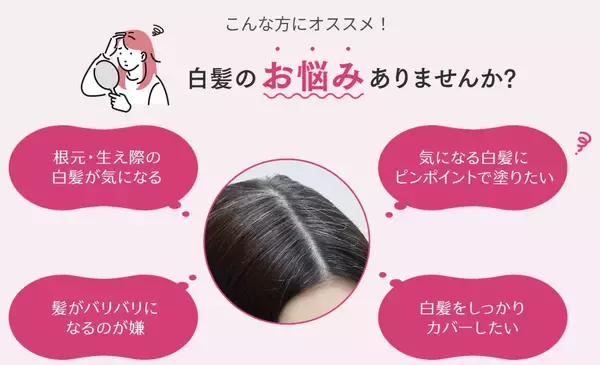 「狙った白髪にピンポイントで塗る「テンスターHena ポンポン付きヘアマスカラ」が新登場！」の画像