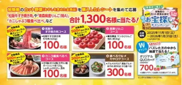 「旭物産の冬のキャンペーンが今年も登場！「第3回 旭物産のカット野菜を探せ　恒例！冬のお宝探しキャンペーン」開催のお知らせ」の画像
