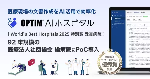 整形外科専門病院初※1、病院向け生成AI搭載サービス「OPTiM AI ホスピタル」を橘病院がPoC導入