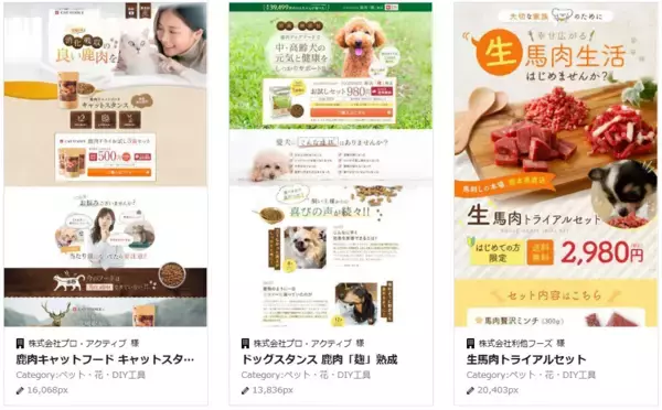 「PC向けペット・花・DIYのLP制作実績が10件に｜暮らしに寄り添う商材の魅力を伝えるLPデザイン」の画像
