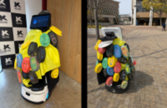 自動運転の配膳ロボットにディスプレイを搭載してイベント告知　掲示板に代わる大学キャンパスでの情報発信方法を検証