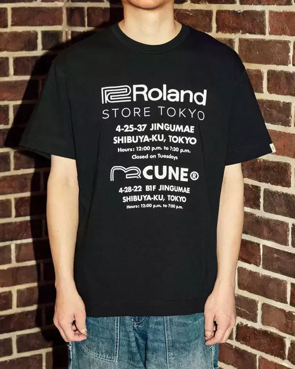 「Roland Store TokyoとアパレルブランドCUNEのコラボTシャツを発売」の画像