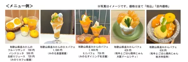「～日本一の産地から旬のみかんをお届け！～ 全農直営飲食店舗で「和歌山県産みかんフェア」を １１月４日（火）～１７日（月）まで開催」の画像