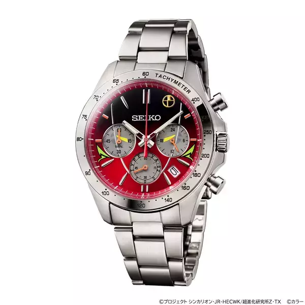 「エヴァンゲリオン新幹線をイメージした腕時計の第2弾が登場！「500 TYPE EVA-02」モデル、発進します！」の画像