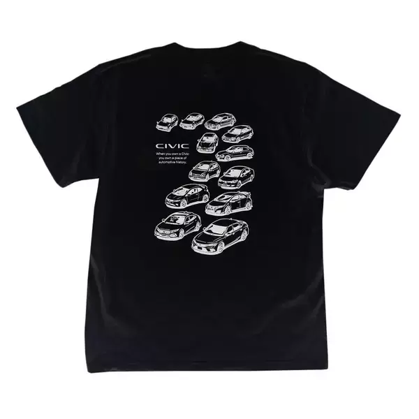 「歴代 Honda シビック」デザインTシャツにブラックが登場！
