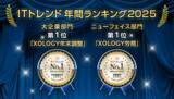 「「XOLOGY労務」「XOLOGY年末調整」が、「ITトレンド年間ランキング2025」大規模部門およびニューフェイス部門で第1位を獲得しました」の画像1
