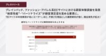 ブレインパッド、ファッション・アパレル系ECサイトにおける顧客体験調査を発表、 “検索性能“・”パーソナライズ”が顧客満足度を高める要素に。「ECサイトの利用頻度が高いユーザー」ほど、不便さを理由とした離脱傾向が強く、機会損失が拡大！