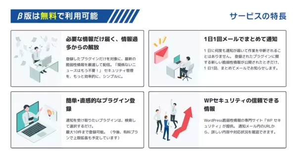 「WordPressプラグインの脆弱性通知をあなた専用に――「WPセキュリティ」β版がサービス開始　」の画像