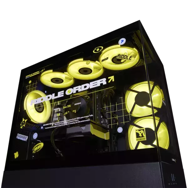 「LEVEL∞ × RIDDLE コラボゲーミングPCに新たにオリジナルデザインピラーレスモデルが登場 対象モデル購入で先着100名様にRIDDLEスペシャルドッグタグをプレゼント」の画像