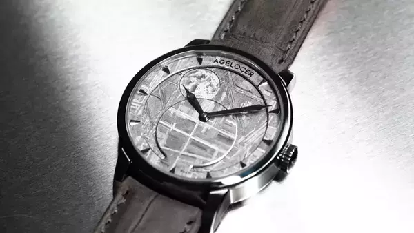 「＜数億年の隕石を削り出した一点物文字盤＞29.51日高精度ムーンフェイズ機械式腕時計が1/15(木)応援購入サービス「Makuake」に登場」の画像