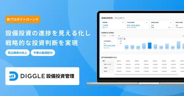 DIGGLE株式会社が新プロダクト「DIGGLE設備投資管理」をローンチ──投資額・減価償却費をタイムリーに可視化し、投資判断を迅速化