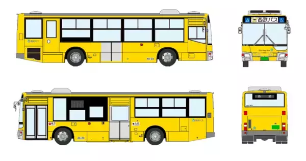 「西武鉄道の新2000系“黄色い電車”をモチーフとした「きいろいバス」が3月より運行開始！」の画像