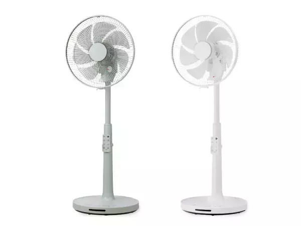 高さ最大106cm「温度センサー付き ハイポジションDCリビング扇風機」ライトグリーン・オフホワイト　2026年5月上旬発売
