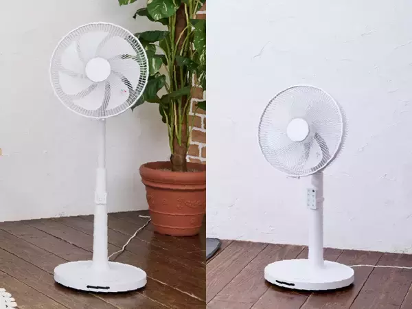 「高さ最大106cm「温度センサー付き ハイポジションDCリビング扇風機」ライトグリーン・オフホワイト　2026年5月上旬発売」の画像