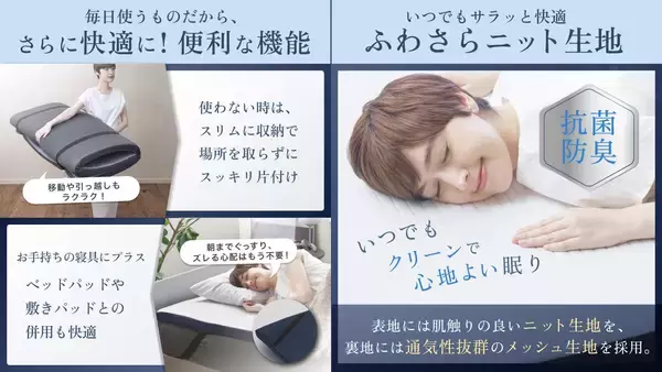 「【GOKUMIN】“朝スッキリ”の毎日が続く秋冬に。極上の睡眠を叶える高反発マットレス三つ折り・ストレートの2種類が新登場。」の画像