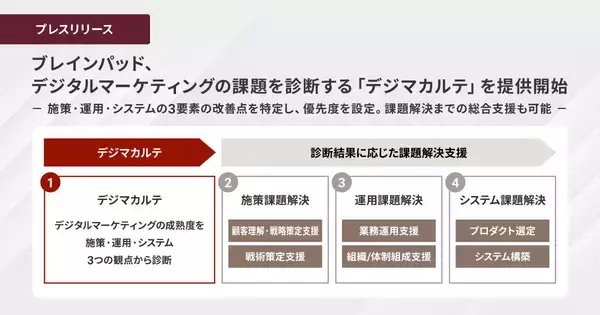 ブレインパッド、デジタルマーケティングの課題を診断する「デジマカルテ」を提供開始