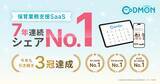 「保育・教育施設向けICTサービス「コドモン」、7年連続でシェア第1位を更新～導入施設数、契約自治体数、自治体導入施設数の3部門でNo.1～」の画像1