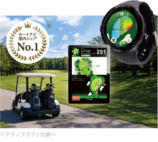 「ゴルフ距離計測器“Shot Navi”は国内シェアNo.1カートナビのデータと連携、正確なピンまでの距離を表示する新モデルを4月下旬に発売」の画像