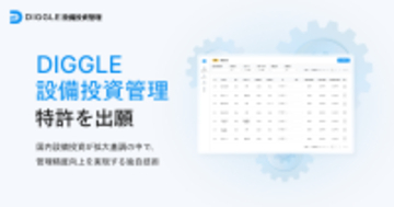 DIGGLE株式会社、「DIGGLE設備投資管理」において特許を出願国内設備投資が拡大基調の中で、管理精度向上を実現する独自技術