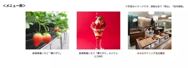 みのるダイニング名古屋店で「岐阜県産いちご『華かがり』フェア」２月４日（水）～１９日（木）まで開催