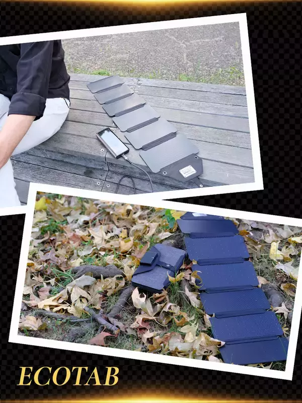 「【Makuakeで目標2807％達成】発電効率25％・最大24Wの携帯用ソーラーパネル「ESOTAB」」の画像