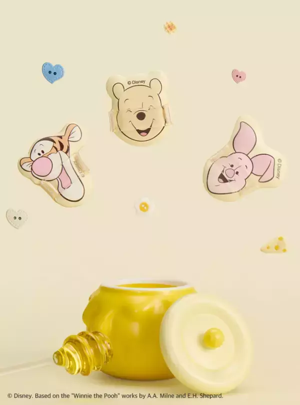 「コスメブランドミルフィーからくまのプーさんデザインのパフが2026年2月19日より数量限定で販売開始」の画像