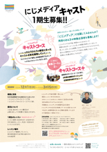 障害のある方が映像出演の活躍できる「にじメディアキャスト1期生」を募集(東京都西東京市・東久留米市など東京北多摩地域)