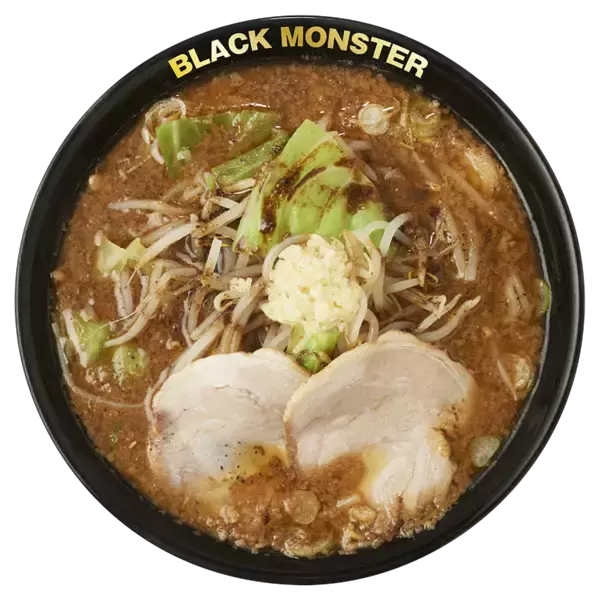 「黒味噌×ニンニク×背油　黒い怪物、再び『嵐げんこつらあめん BLACK MONSTER』4月8日より国内の花月嵐で期間限定販売！」の画像