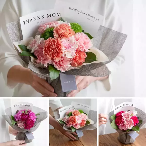 「花瓶や水換えが不要の「そのまま飾れる花束」シリーズなどnoemieが母の日特集ページを公開！早割クーポンも登場」の画像
