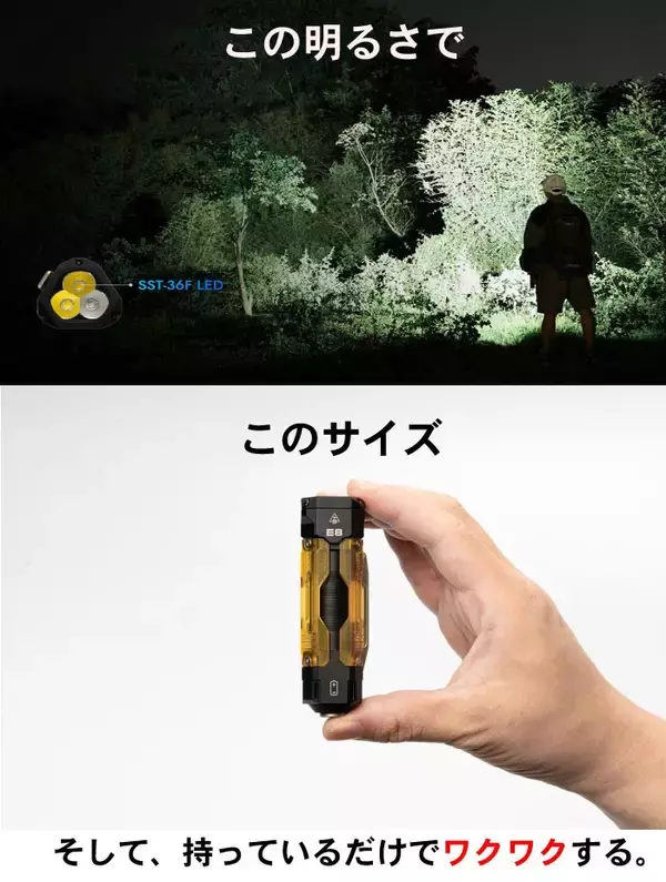 「【最大1300ルーメン】脅威的明るさと心躍るガジェット。1台3役のLED懐中電灯」の画像