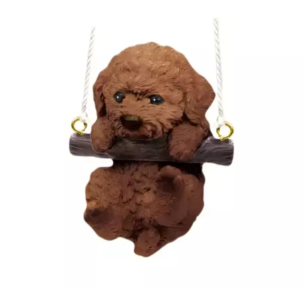 「ブランコにつかまる犬にシルバー色、チョコ色が新たに登場。 カプセルトイ「ぶらぶらりーず　ゆれるトイプーたち」新発売」の画像