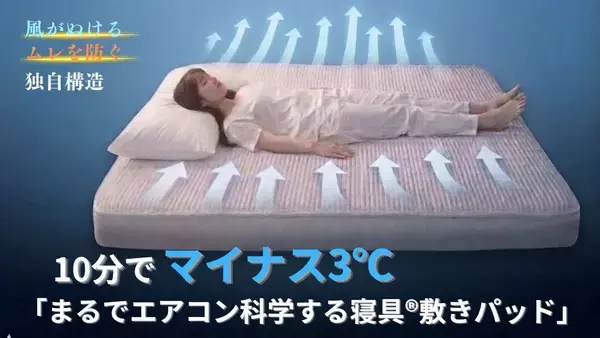 熱帯夜を乗り切る！風通る独自構造生地が寝汗をとり朝までサラサラ快適敷パット節電・省エネ対策に100年繊維企業が開発
