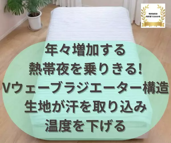 「熱帯夜を乗り切る！風通る独自構造生地が寝汗をとり朝までサラサラ快適敷パット節電・省エネ対策に100年繊維企業が開発」の画像