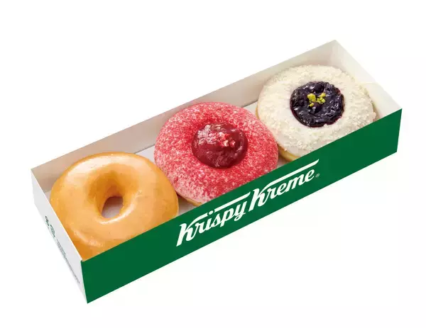 「発売20周年を迎える「果実実感ジャム」とクリスピー・クリーム・ドーナツが特別コラボ！つぶつぶ果実感を味わう2種の“タルト風ドーナツ”入り限定ボックス発売」の画像