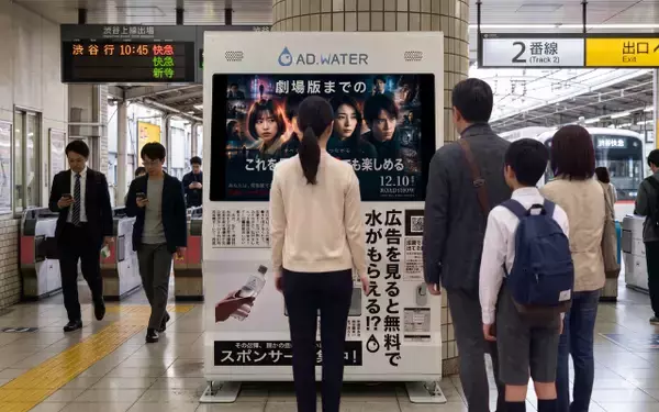 思わず人が集まる集客型自販機【ADWATER】 の設置場所募集を開始！
