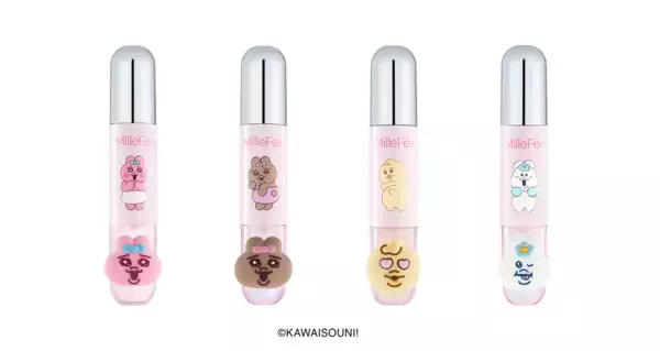 「『おぱんちゅうさぎ』『んぽちゃむ』デザインのコスメ＆メイクパフがミルフィーから登場！見ても使っても楽しい、ポップでキュートなコレクション。」の画像