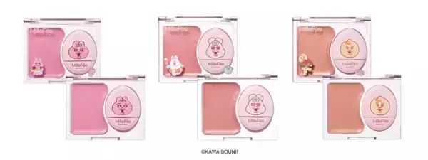 「『おぱんちゅうさぎ』『んぽちゃむ』デザインのコスメ＆メイクパフがミルフィーから登場！見ても使っても楽しい、ポップでキュートなコレクション。」の画像