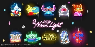 【新キャラクター登場】ディズニーキャラクターが光る「LEDネオンライト」を株式会社PGAが発売！10段階調光＆2WAY設置でお部屋をかわいく演出