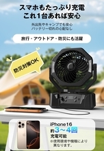 これを買え。夏の暑さはこれで終わり。キャンプの酷暑を一気に吹き飛ばす！20000mAh「3in1」最強扇風機 【RS】