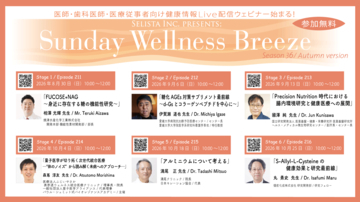 Selista Inc. Presents.『Sunday Wellness Breeze』Season 36 Autumn version　全6 Stage　2026年8月30日(日)～10月25日(日)の日曜日の朝に開催