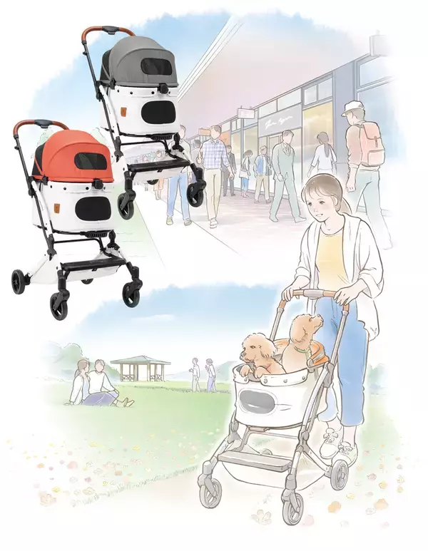 折りたたみ簡単でコンパクト！ペットに快適な空間を提供するペットカート「nicollka(ニコルカ)」12月15日に新発売