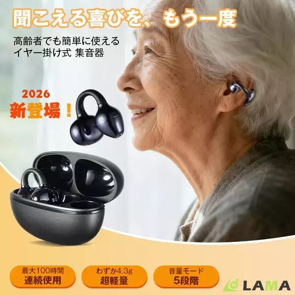 「耳をふさがず、毎日の会話をもっと快適に。イヤーカフ型集音器がYahoo!ショッピング「超P祭」目玉商品に選出。」の画像