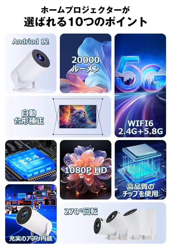 「2026年新生活向けスマートプロジェクター改良モデル発売。PSE認証取得で安全性強化、Android TV 12搭載で快適操作を実現」の画像