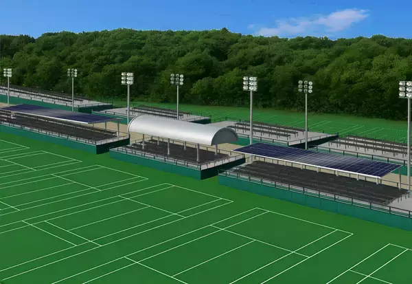 エクソル、企業版ふるさと納税を活用し京都府福知山市「三段池公園テニスコート」にソーラーシェルターを寄付