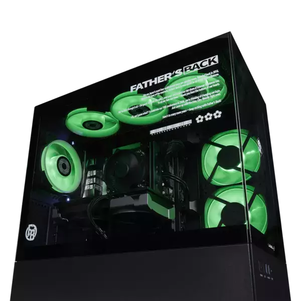 「LEVEL∞ × 父ノ背中 コラボゲーミングPCに 新たにオリジナルデザインピラーレスモデルが登場」の画像