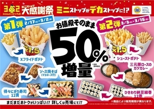 今年のミニストップ大感謝祭は「増量フェア」ミニストップがデカストップに!?